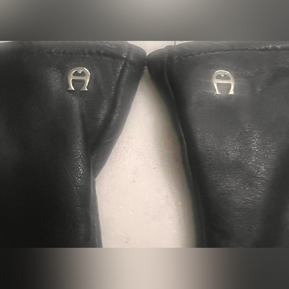 Etienne Aigner Black Leather Driving Gloves Thinsulate Size L Women’s - Picture 2 of 5